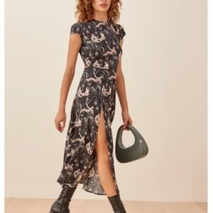 Reformation Gavin Dress in Champagne Wishes